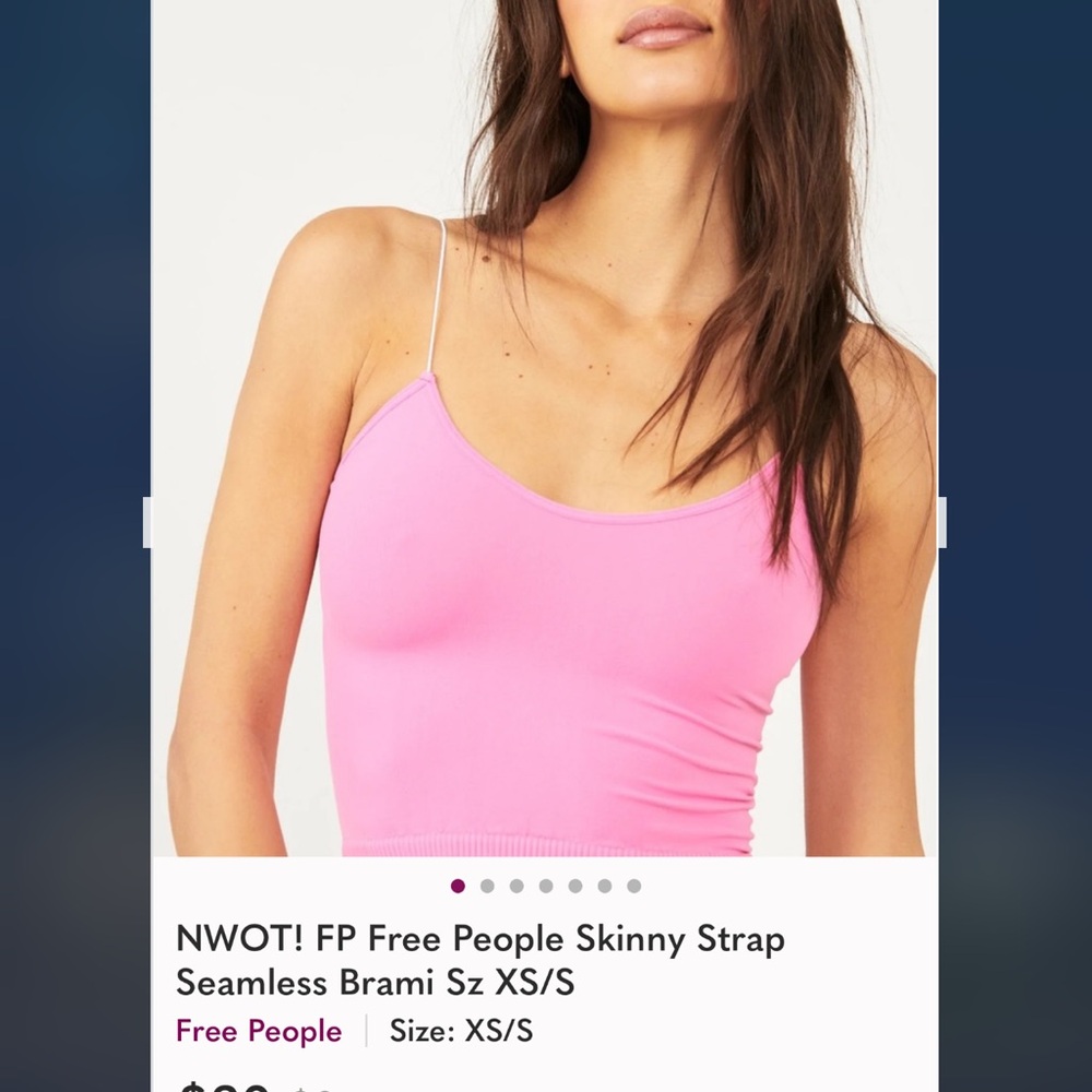 Free People Pink Fitted skinny strap Bramie M-L